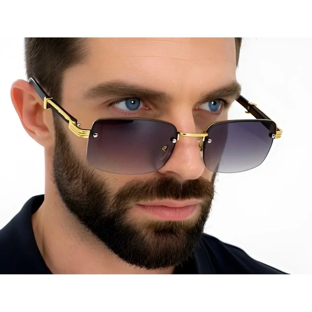 Men Sunglasses Gradient Black Lens Small Trendy Style Fashion Lentes Gafas Nuevo